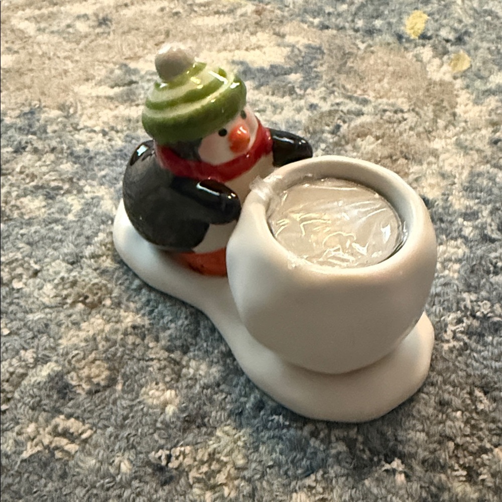 Hallmark penguin votive candle holder new